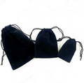 Black Velveteen Drawstring Bag Pouch Wedding Favors (5pc)