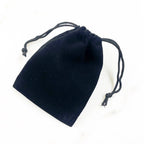 Black Velveteen Drawstring Bag Pouch Wedding Favors (5pc)