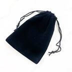 Black Velveteen Drawstring Bag Pouch Wedding Favors (5pc)