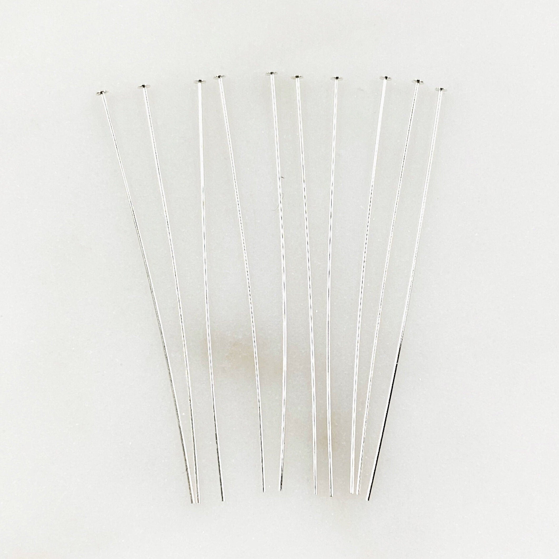 Sterling Silver 1.5 Inch Thin Head Pin 26 Gauge Pin (10pc)
