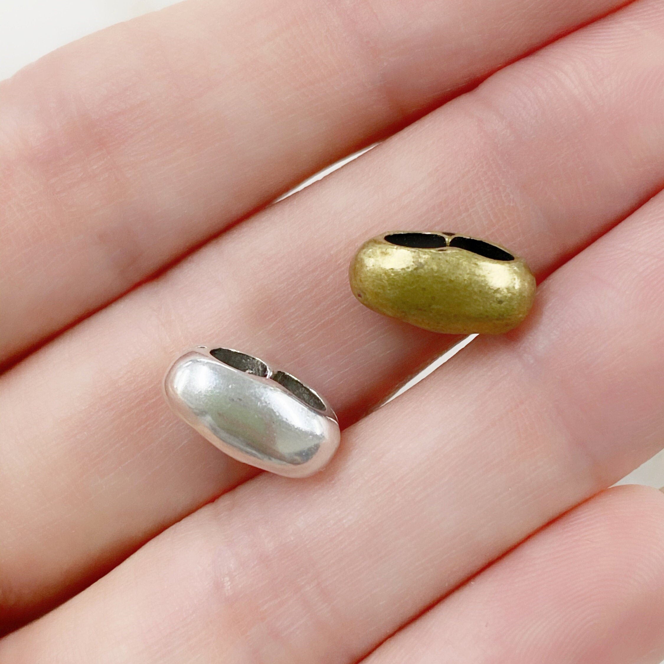 10mmx6mm Brass Double Hole Cord Sliding Bead Three Sided Sliding Bead (5pc)