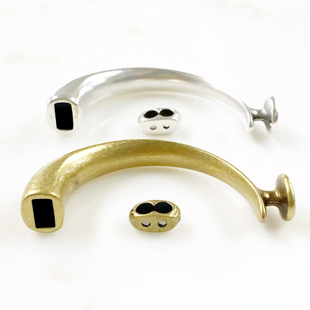 Brass Bracelet Closure Clasp Set Half Bracelet Cuff Clasp (2pc)
