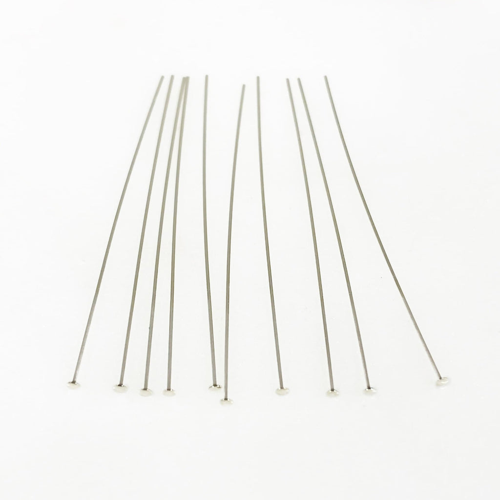 Sterling Silver 1.5 Inch Thin Head Pin 26 Gauge Pin (10pc)