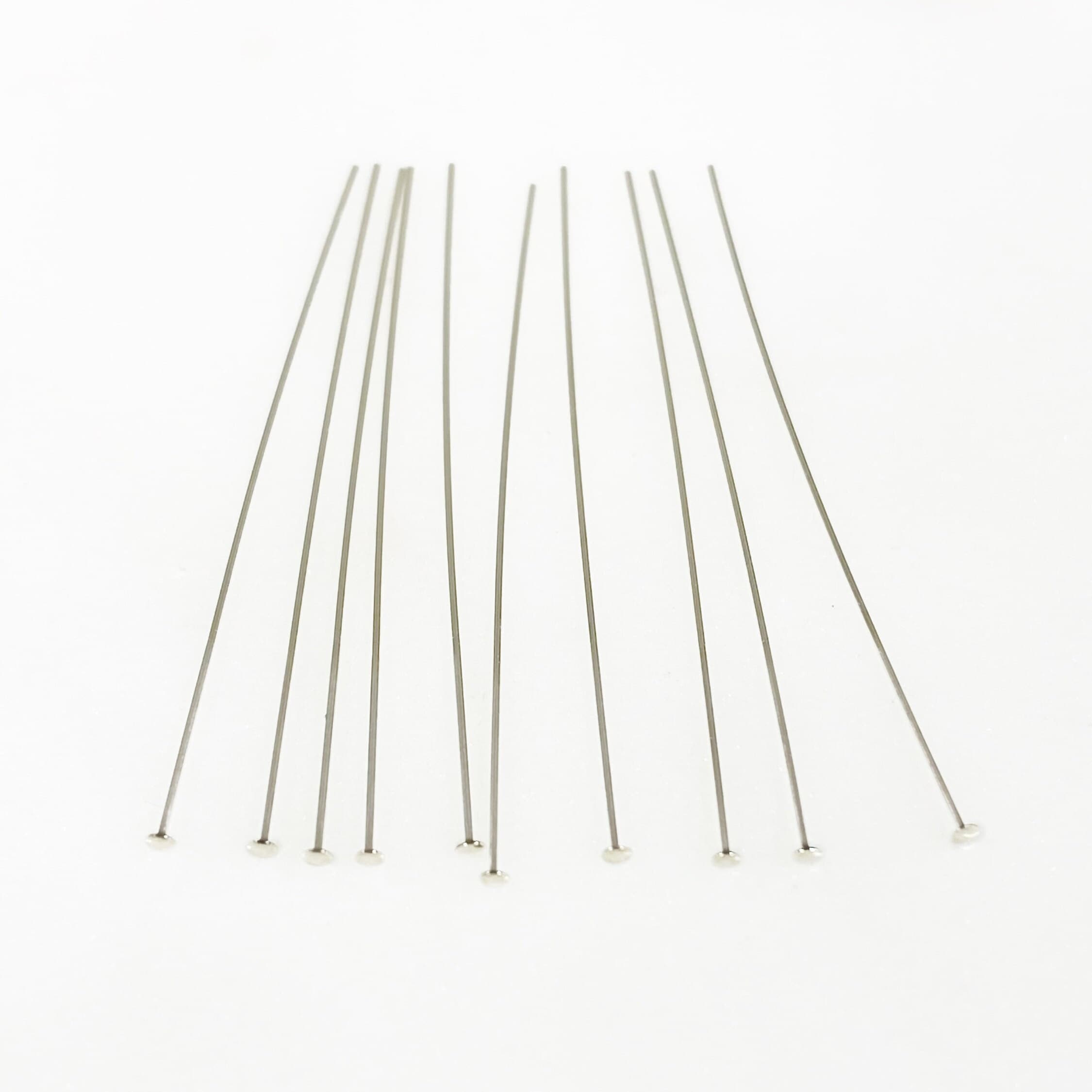 Sterling Silver 1.5 Inch Thin Head Pin 26 Gauge Pin (10pc)