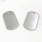 Stainless Steel Stainless Steel Dog Tag Raised Border Dog Tag Pendant (2pc)