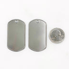 Stainless Steel Stainless Steel Dog Tag Raised Border Dog Tag Pendant (2pc)