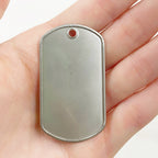 Stainless Steel Stainless Steel Dog Tag Raised Border Dog Tag Pendant (2pc)