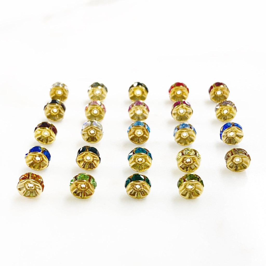 Gold Plated Swarovski Crystal Rondelles 6mm Spacer Bead Crystal (10pc)
