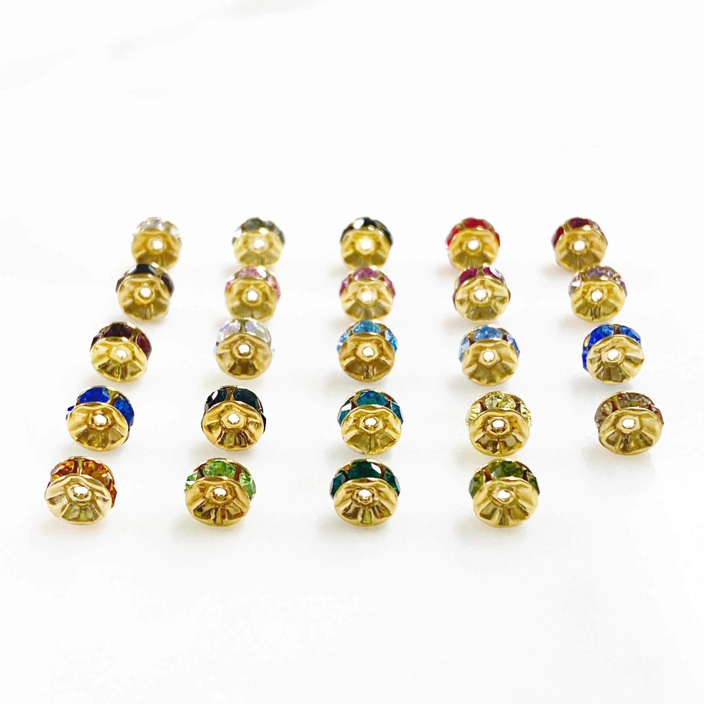 Gold Plated Swarovski Crystal Rondelles 6mm Spacer Bead Crystal (10pc)