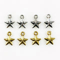 Pewter Star Charm Classic Small Star Terrestrial Patriotic (4pc)