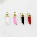 Gold Plated Enamel Curved Horn Charm Dagger Charm Charms