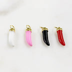Gold Plated Enamel Curved Horn Charm Dagger Charm Charms