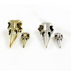 Pewter Raven Skull Head and Size Antique Gold or Antique