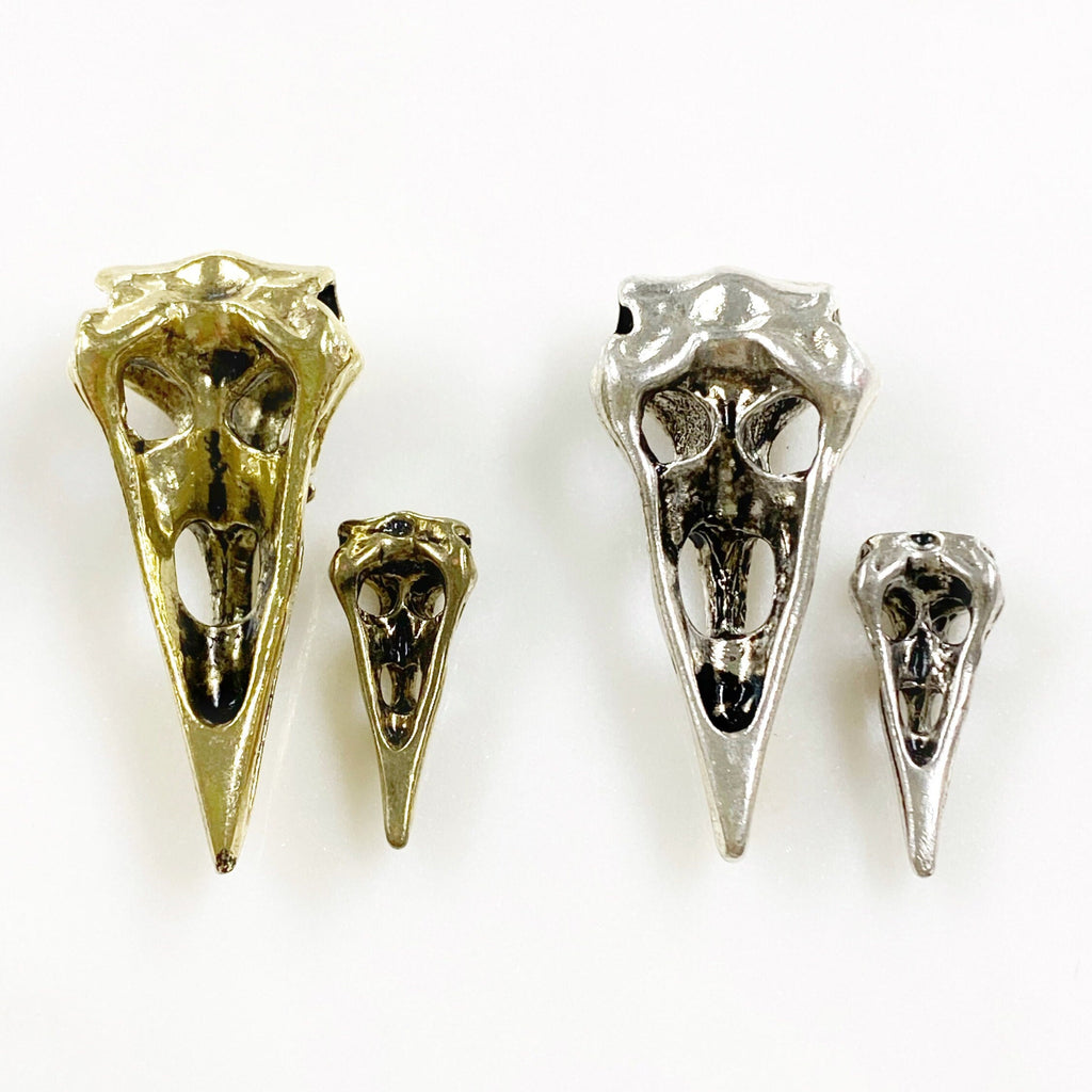 Pewter Raven Skull Head and Size Antique Gold or Antique