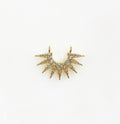 Gold Plated Small 9 Point Ray Charm Double Loop Cubic Zirconia Half