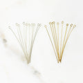 Sterling Silver or 14K Gold Filled 2 Inch Eye Pin 24 Gauge (10pc)