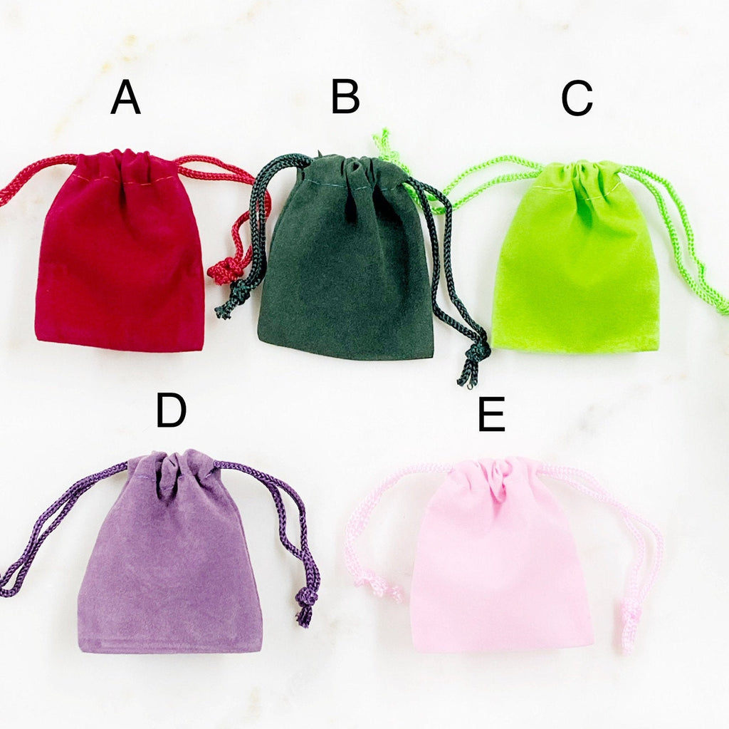 Small Velveteen Drawstring Bag Pouch Wedding Favors (5pc) - Style 2