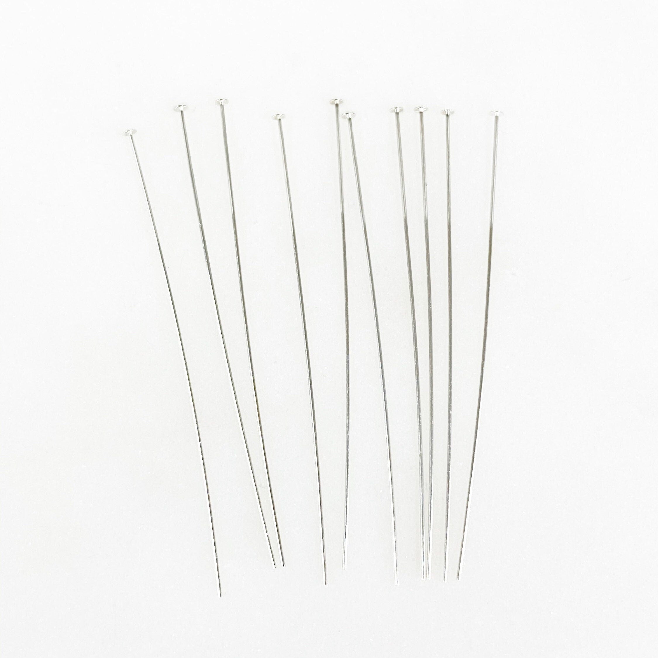 Sterling Silver 1.5 Inch Thin Head Pin 26 Gauge Pin (10pc)