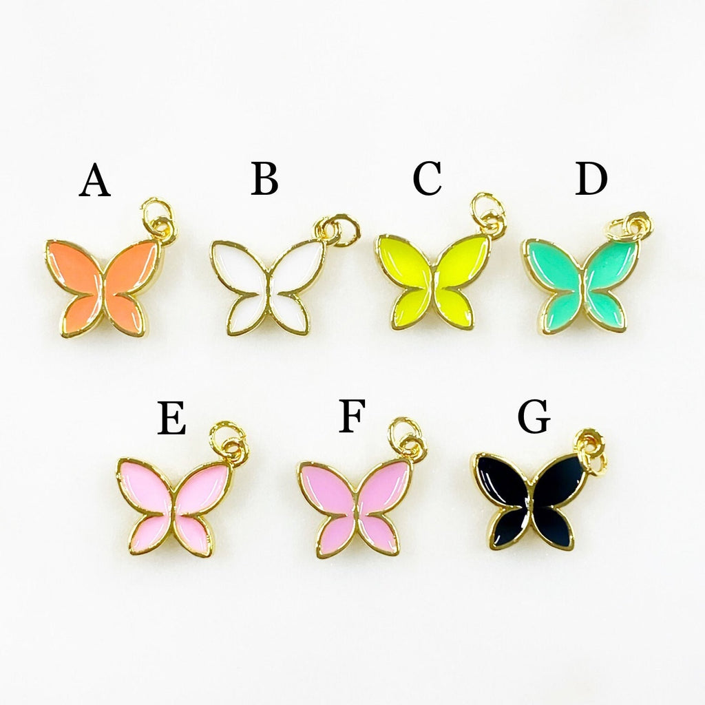 Gold Plated Classic Butterfly Charm Enamel Butterfly Spring Fun