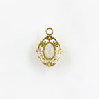 14mmx9mm Gold Plated Cracked Crystal Quartz Charm Opal Cubic Zirconia Gem