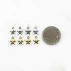 Pewter Star Charm Classic Small Star Terrestrial Patriotic (4pc)