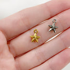 Pewter Star Charm Classic Small Star Terrestrial Patriotic (4pc)