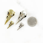 Pewter Raven Skull Head and Size Antique Gold or Antique