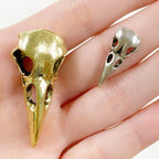 Pewter Raven Skull Head and Size Antique Gold or Antique
