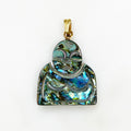 Gold Plated Abalone Shell Buddha Charm Spiritual Detailed Shell