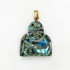 Gold Plated Abalone Shell Buddha Charm Spiritual Detailed Shell