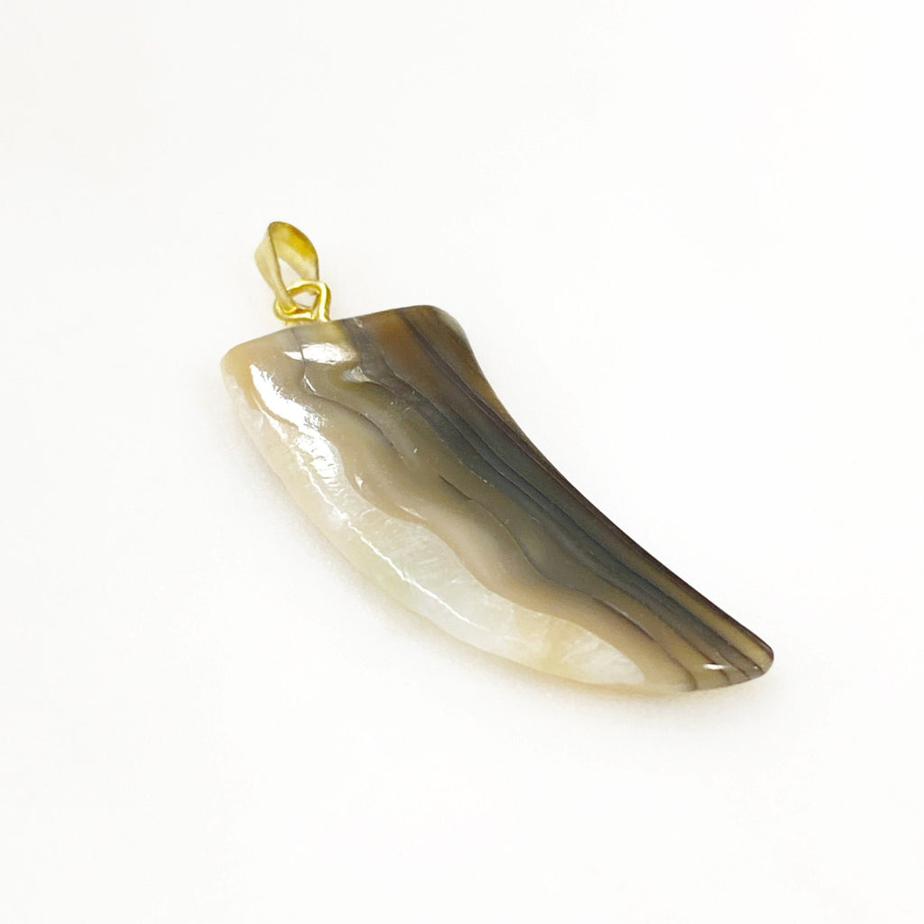 Gold Plated Large Abalone Shell Pendant Charm Loop Shell Shark