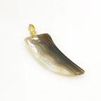 Gold Plated Large Abalone Shell Pendant Charm Loop Shell Shark