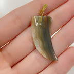 Gold Plated Large Abalone Shell Pendant Charm Loop Shell Shark