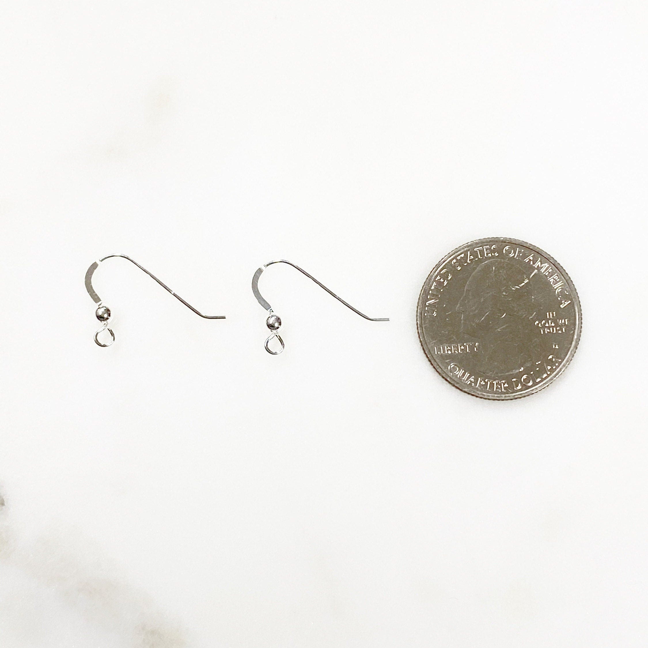 22mmx14mm Sterling Silver Earring Wire with Ball Ear Wires Earring Hook (2pc)