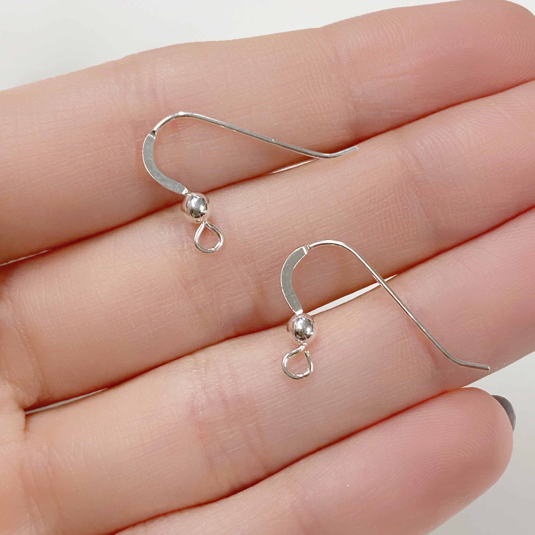 22mmx14mm Sterling Silver Earring Wire with Ball Ear Wires Earring Hook (2pc)