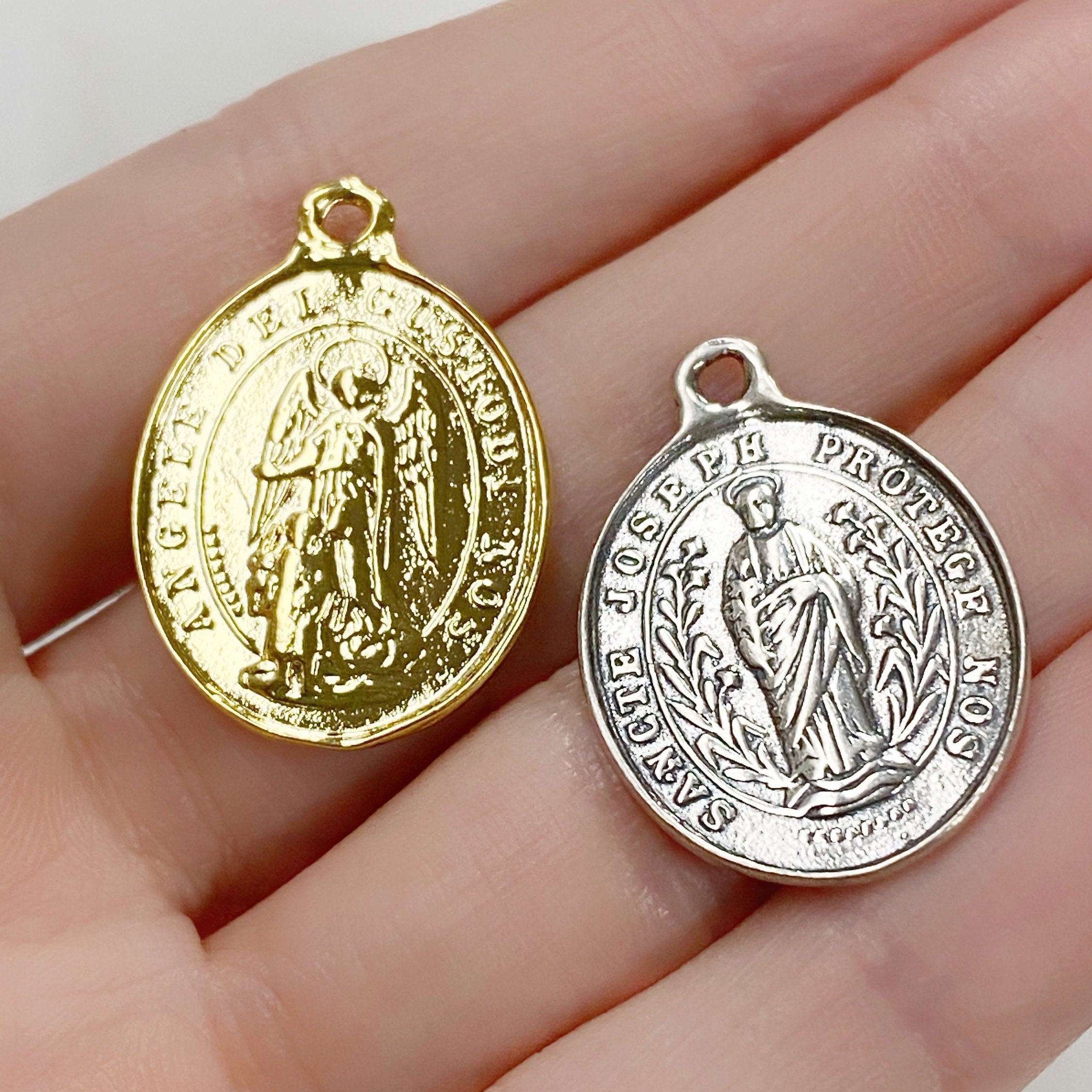 Sterling Silver or Vermeil or Catholic Saint Joseph Guardian Angel Rosary