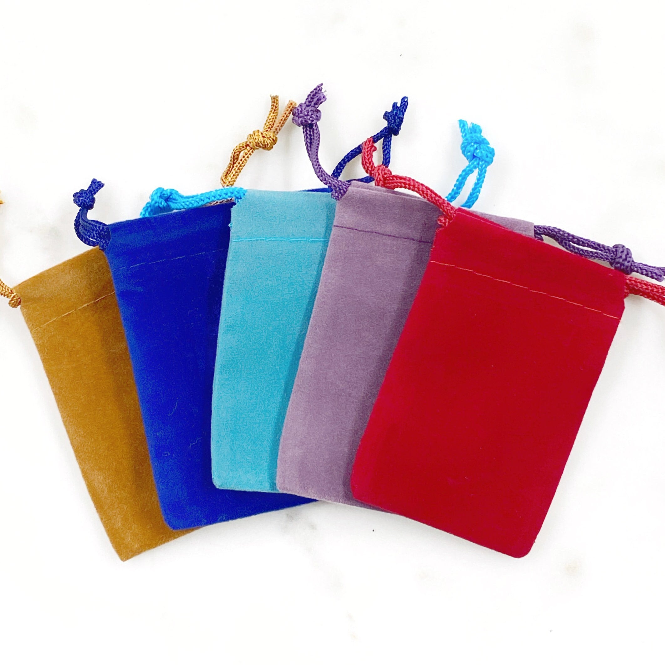 Small 2" x 3" Velveteen Drawstring Bag Pouch Wedding (5pc)