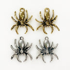 16mmx18mm Pewter Spider Charm Detailed Spider Antique Gold or Antique (2pc)