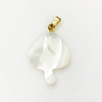 33mmx21mm Gold Plated Mother of Pearl Mushroom Charm Smooth Detailed Pearl
