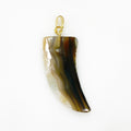 Gold Plated Large Abalone Shell Pendant Charm Loop Shell Shark