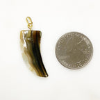 Gold Plated Large Abalone Shell Pendant Charm Loop Shell Shark