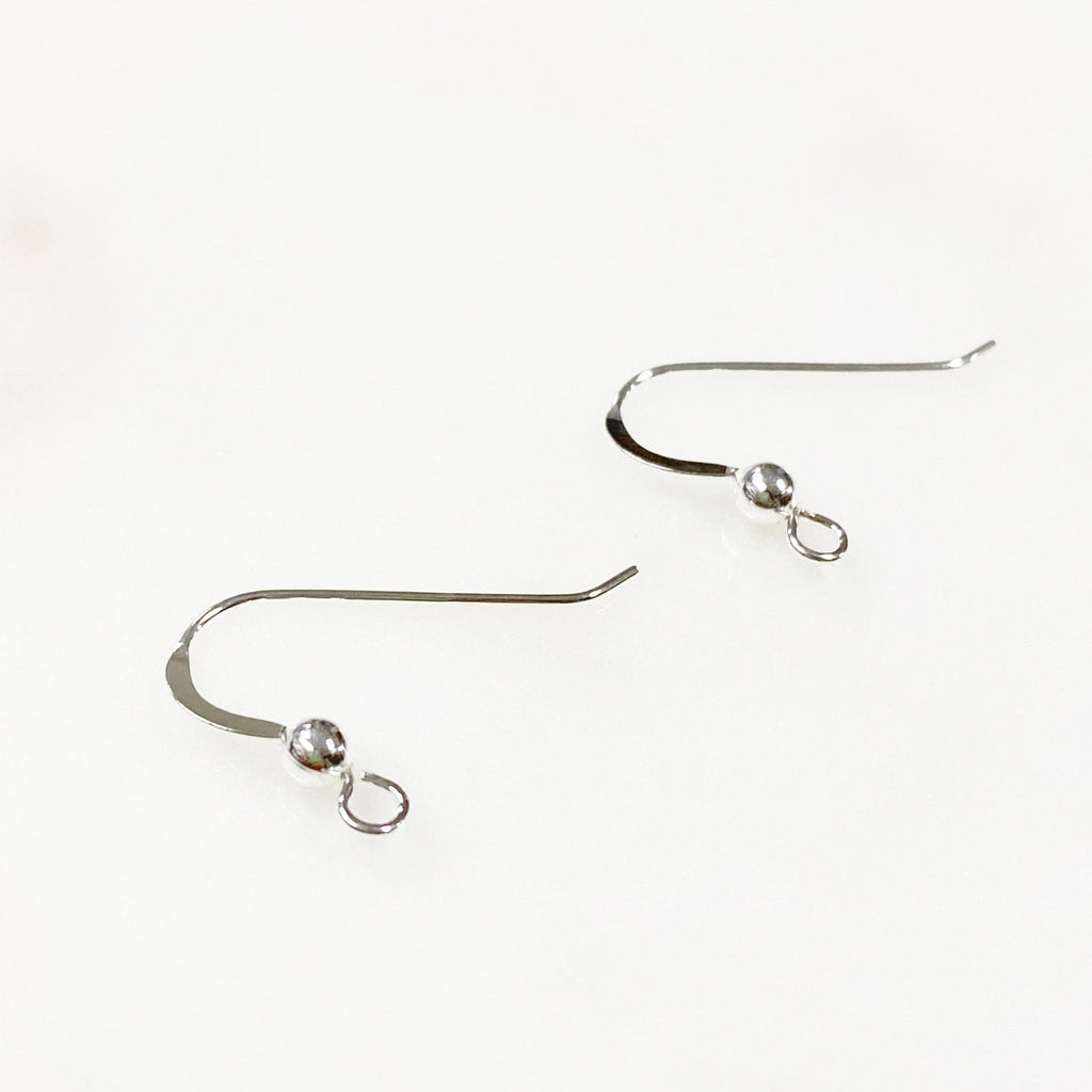 22mmx14mm Sterling Silver Earring Wire with Ball Ear Wires Earring Hook (2pc)