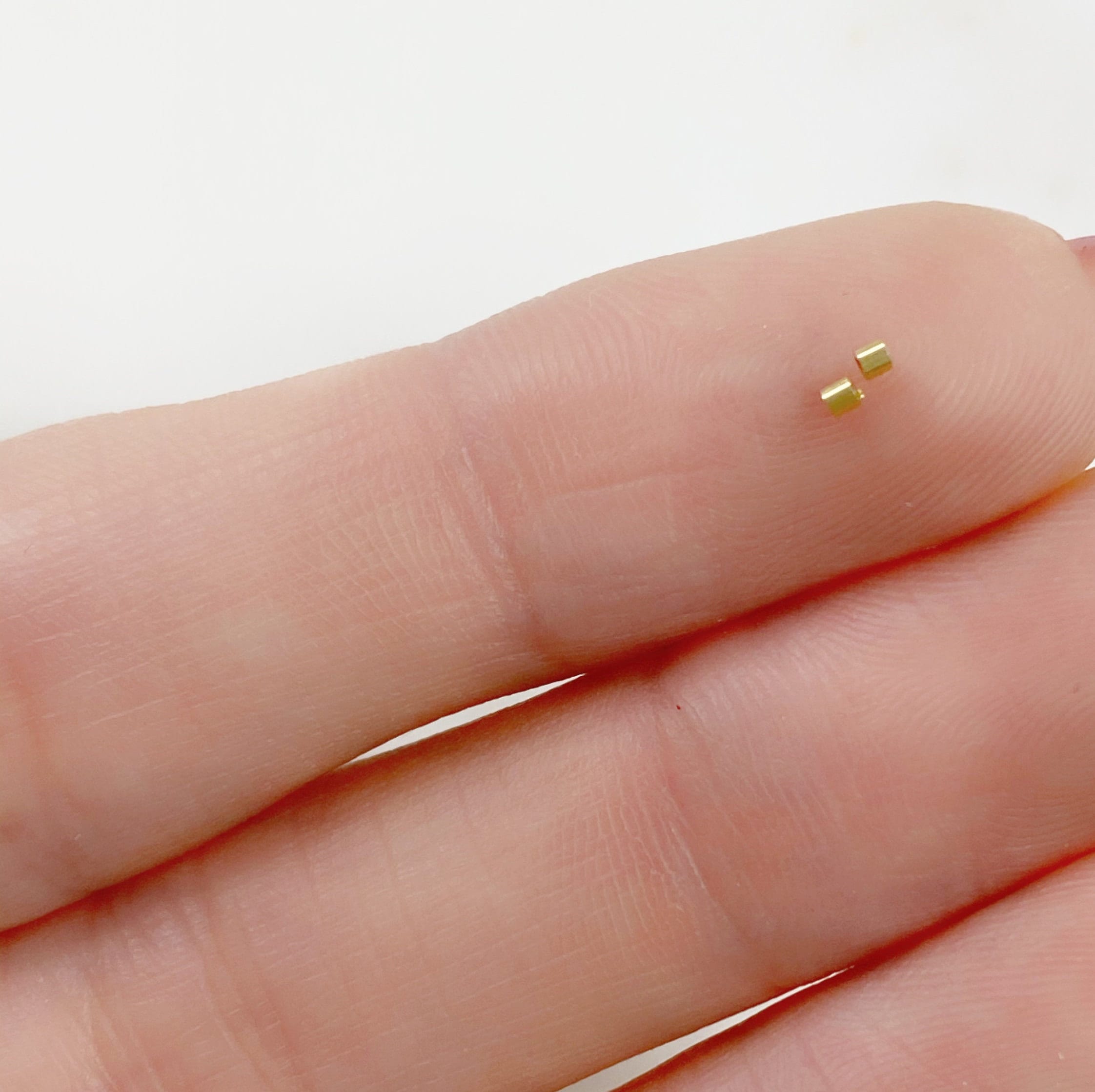 1mm 14K Gold Filled Crimp Beads Teeny Tiny Bead Findings (100pc)