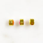 5mmx4mm Gold Plated Double Sided Gold Rimmed Evil Eye Enamel Bead