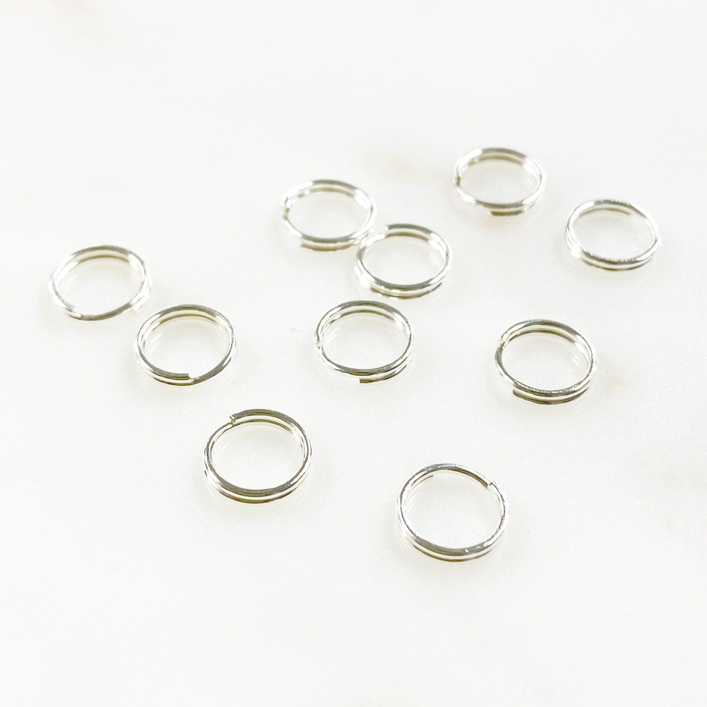 Sterling Silver 8mm Split Rings Double Ring and Tools (10pc)