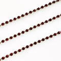 2 Mm Brass 100% Swarovski Crystal Siam Rhinestone Chain – Sold by the Foot
