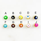 5mmx4mm Gold Plated Double Sided Gold Rimmed Evil Eye Enamel Bead