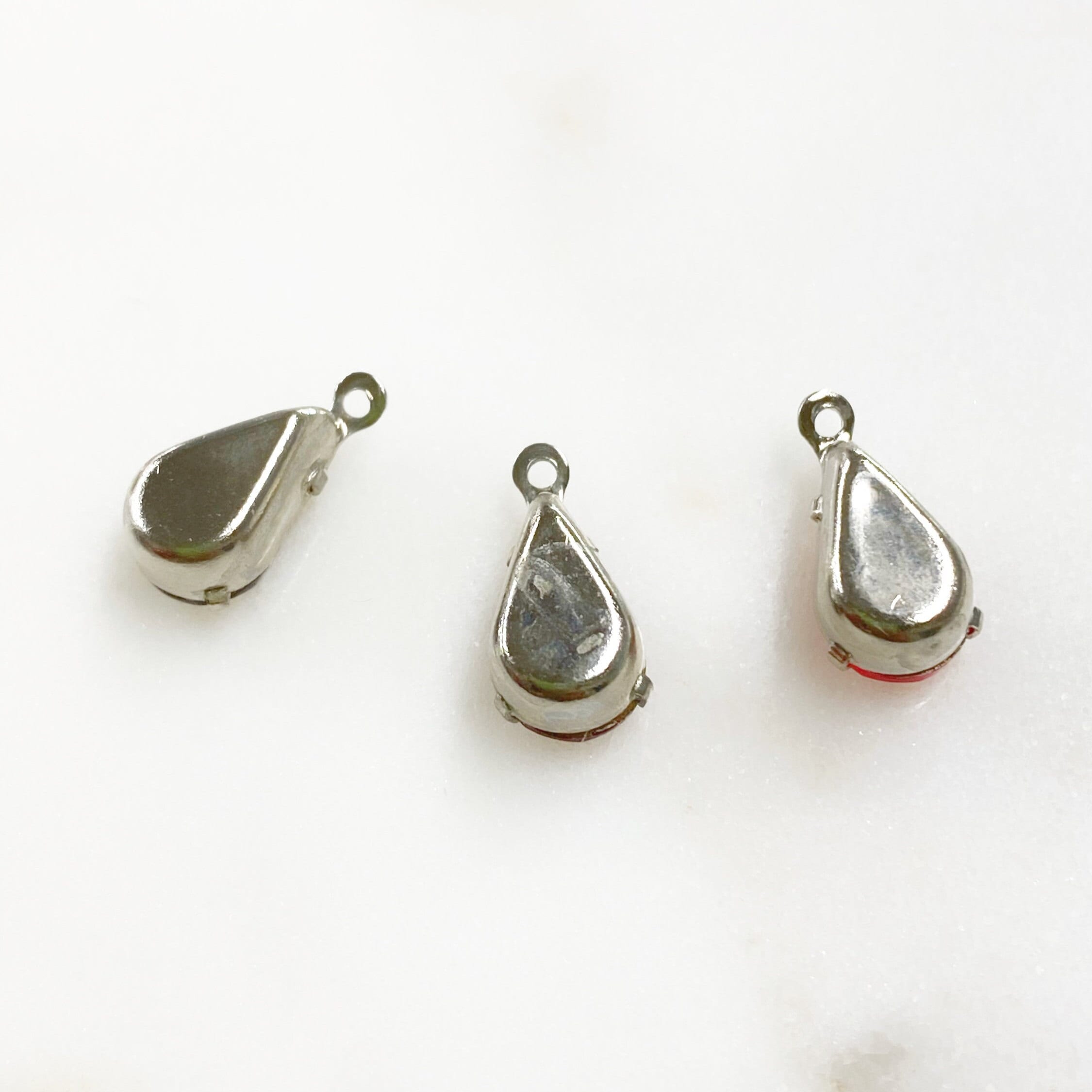 Base Metal Swarovski Crystal Tear Drop Rhinestone Crystal Beads (5pc)