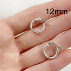Sterling Silver Thick Flex Tube Hoop Earrings 20mm 18mm 15mm 12mm (2pc)