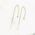 Sterling Silver or Gold Filled Long 3.5 Inch Chain Threader Dangle (2pc)